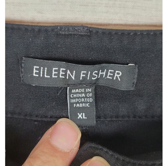 EILEEN FISHER BLACK ZIPPER ANKLE PANTS, SX XL - Picture 3 of 16